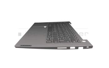 Clavier incl. topcase DE (allemand) gris/gris avec rétro-éclairage original pour Lenovo ThinkBook 14 G2 ITL (20VD)
