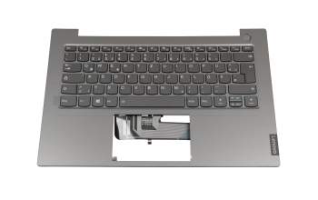 Clavier incl. topcase DE (allemand) gris/gris avec rétro-éclairage original pour Lenovo ThinkBook 14 IIL (20SL)