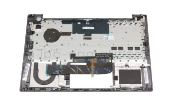 Clavier incl. topcase DE (allemand) gris/gris avec rétro-éclairage original pour Lenovo ThinkBook 14 IIL (20SL)