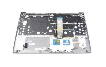 Clavier incl. topcase DE (allemand) gris/gris avec rétro-éclairage original pour Lenovo ThinkBook 15 G2 ARE (20VG)
