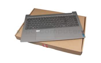 Clavier incl. topcase DE (allemand) gris/gris avec rétro-éclairage original pour Lenovo ThinkBook 15 G2 ITL (20VE)