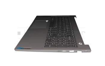 Clavier incl. topcase DE (allemand) gris/gris avec rétro-éclairage original pour Lenovo ThinkBook 15 G2 ITL (20VE)