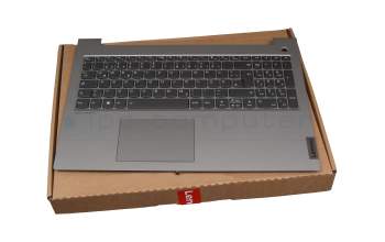Clavier incl. topcase DE (allemand) gris/gris avec rétro-éclairage original pour Lenovo ThinkBook 15p IMH (20V3)