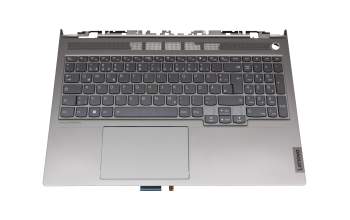 Clavier incl. topcase DE (allemand) gris/gris avec rétro-éclairage original pour Lenovo ThinkBook 16p G2 ACH (20YM)