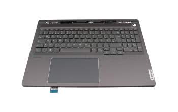 Clavier incl. topcase DE (allemand) gris/gris avec rétro-éclairage original pour Lenovo ThinkBook 16p G4 IRH (21J8)
