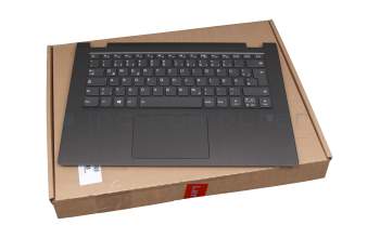 Clavier incl. topcase DE (allemand) gris/gris avec rétro-éclairage original pour Lenovo Yoga 530-14ARR (81H9)