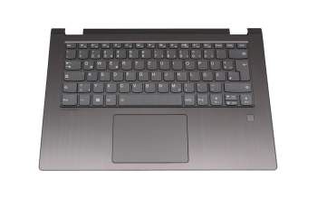Clavier incl. topcase DE (allemand) gris/gris avec rétro-éclairage original pour Lenovo Yoga 530-14ARR (81H9)