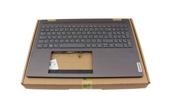 Clavier incl. topcase DE (allemand) gris/gris avec rétro-éclairage original pour Lenovo Yoga 7 16IRL8 (82YN)