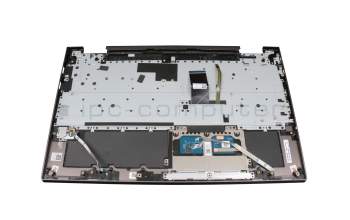 Clavier incl. topcase DE (allemand) gris/gris avec rétro-éclairage original pour Lenovo Yoga C740-15IML (81TD)