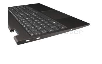 Clavier incl. topcase DE (allemand) gris/gris avec rétro-éclairage original pour Lenovo Yoga C740-15IML (81TD)