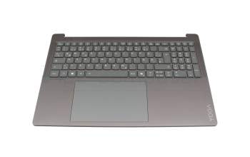 Clavier incl. topcase DE (allemand) gris/gris avec rétro-éclairage original pour Lenovo Yoga Pro 9 16IAH10 (83L0)