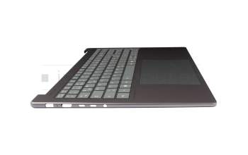Clavier incl. topcase DE (allemand) gris/gris avec rétro-éclairage original pour Lenovo Yoga Pro 9 16IAH10 (83L0)