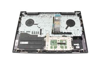 Clavier incl. topcase DE (allemand) gris/gris avec rétro-éclairage original pour Lenovo Yoga Slim 7 Pro 16ARH7 (82UW)