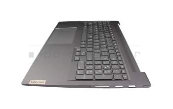 Clavier incl. topcase DE (allemand) gris/gris avec rétro-éclairage original pour Lenovo Yoga Slim 7 Pro 16ARH7 (82UW)