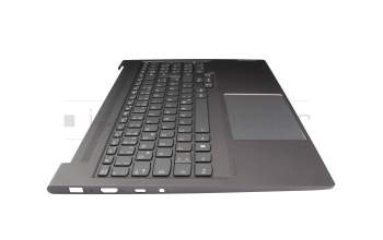Clavier incl. topcase DE (allemand) gris/gris avec rétro-éclairage original pour Lenovo Yoga Slim 7 Pro 16ARH7 (82UW)