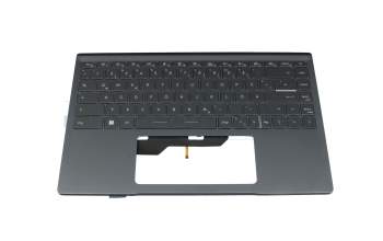 Clavier incl. topcase DE (allemand) gris/gris avec rétro-éclairage original pour MSI Modern 15 A11M/A11ML/A11MU (MS-1552)