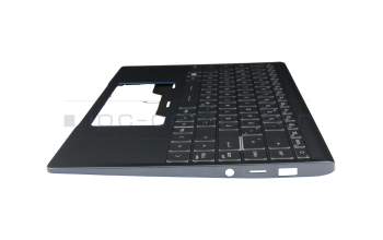 Clavier incl. topcase DE (allemand) gris/gris avec rétro-éclairage original pour MSI Prestige 14 A11SCXT (MS-14C4)