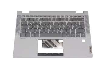 Clavier incl. topcase DE (allemand) gris/gris original pour Lenovo IdeaPad Flex 5-14ARE05 (81X2)