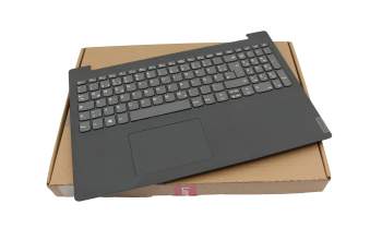 Clavier incl. topcase DE (allemand) gris/noir (rau) original pour Lenovo IdeaPad S145-15API (81V7)