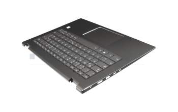 Clavier incl. topcase DE (allemand) gris/noir avec rétro-éclairage original pour Lenovo Yoga 520-14IKB (80X8/80YM)