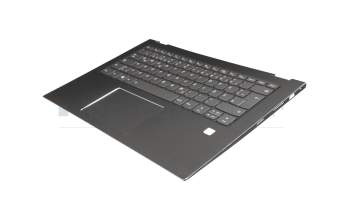 Clavier incl. topcase DE (allemand) gris/noir avec rétro-éclairage original pour Lenovo Yoga 520-14IKB (80X8/80YM)