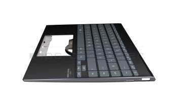 Clavier incl. topcase DE (allemand) gris/noir original pour Asus ZenBook 14 UX425JA