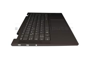 Clavier incl. topcase DE (allemand) gris/vert foncé avec rétro-éclairage original pour Lenovo Yoga 7 14ITL5 (82BH)