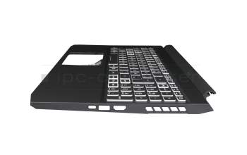 Clavier incl. topcase DE (allemand) moir/blanc/noir avec rétro-éclairage original pour Acer Nitro 5 (AN515-45)