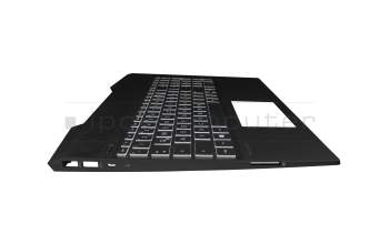 Clavier incl. topcase DE (allemand) moir/blanc/noir avec rétro-éclairage original pour HP Pavilion Gaming 15-cx0000