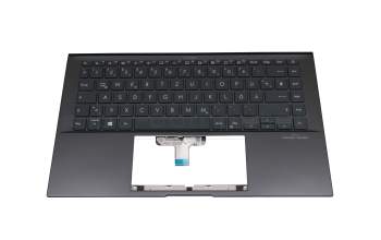 Clavier incl. topcase DE (allemand) noir/anthracite avec rétro-éclairage original pour Asus ZenBook 14 UX435EA