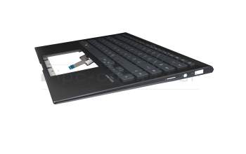 Clavier incl. topcase DE (allemand) noir/anthracite avec rétro-éclairage original pour Asus ZenBook 14 UX435EA
