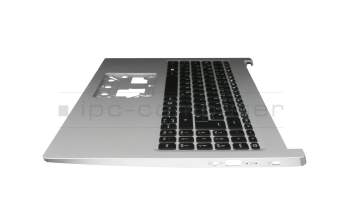 Clavier incl. topcase DE (allemand) noir/argent avec rétro-éclairage original pour Acer Aspire 5 (A515-54G)