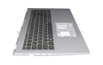 Clavier incl. topcase DE (allemand) noir/argent avec rétro-éclairage original pour Acer Aspire 5 (A515-56)