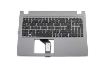 Clavier incl. topcase DE (allemand) noir/argent avec rétro-éclairage original pour Acer Aspire V5-591G