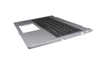 Clavier incl. topcase DE (allemand) noir/argent avec rétro-éclairage original pour Acer Spin 3 (SP313-51N)