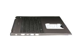 Clavier incl. topcase DE (allemand) noir/argent avec rétro-éclairage original pour Acer Spin 5 (SP515-51GN)