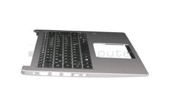 Clavier incl. topcase DE (allemand) noir/argent avec rétro-éclairage original pour Acer Swift 3 (SF314-41)