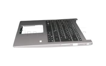 Clavier incl. topcase DE (allemand) noir/argent avec rétro-éclairage original pour Acer Swift 3 (SF314-41G)