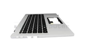 Clavier incl. topcase DE (allemand) noir/argent avec rétro-éclairage original pour Acer Swift Go 14 (SFG14-71)