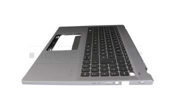 Clavier incl. topcase DE (allemand) noir/argent avec rétro-éclairage original pour Acer Swift Go 16 (SFG16-71)