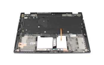 Clavier incl. topcase DE (allemand) noir/argent avec rétro-éclairage original pour Acer TravelMate Spin P4 (TMP414RN-52)