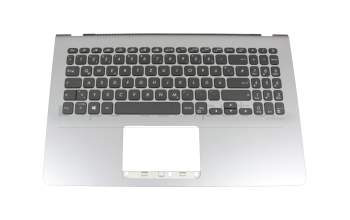 Clavier incl. topcase DE (allemand) noir/argent avec rétro-éclairage original pour Asus VivoBook S15 X530FA
