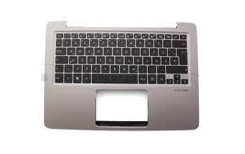 Clavier incl. topcase DE (allemand) noir/argent avec rétro-éclairage original pour Asus ZenBook UX330UA