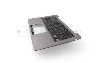 Clavier incl. topcase DE (allemand) noir/argent avec rétro-éclairage original pour Asus ZenBook UX330UA