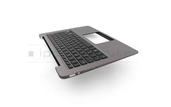 Clavier incl. topcase DE (allemand) noir/argent avec rétro-éclairage original pour Asus ZenBook UX330UA