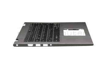 Clavier incl. topcase DE (allemand) noir/argent avec rétro-éclairage original pour Dell Inspiron 13 2in1 (5378)