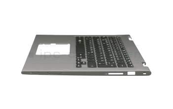Clavier incl. topcase DE (allemand) noir/argent avec rétro-éclairage original pour Dell Inspiron 13 2in1 (5379)