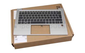 Clavier incl. topcase DE (allemand) noir/argent avec rétro-éclairage original pour HP EliteBook 830 G7