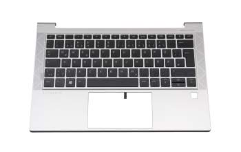 Clavier incl. topcase DE (allemand) noir/argent avec rétro-éclairage original pour HP EliteBook 830 G7