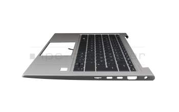 Clavier incl. topcase DE (allemand) noir/argent avec rétro-éclairage original pour HP EliteBook 830 G7